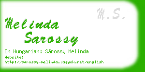 melinda sarossy business card
