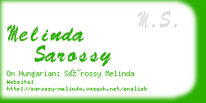 melinda sarossy business card